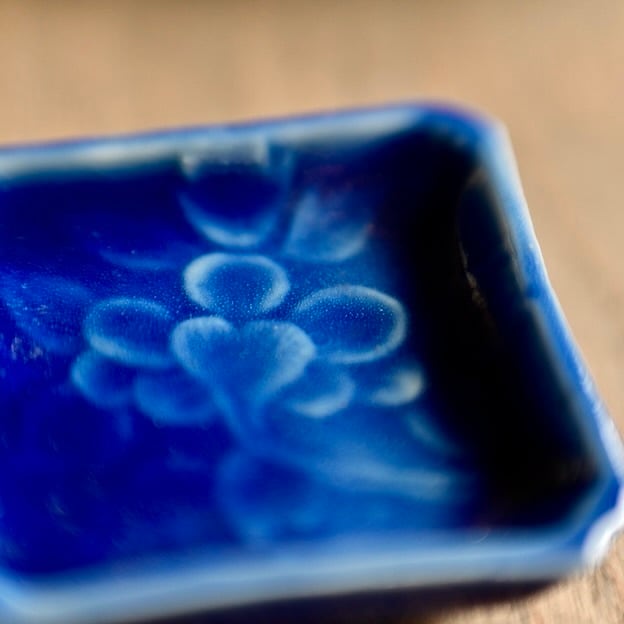52007】 伊万里豆皿 瑠璃色(1枚） / Imari Pea Plate Blue | 古道具