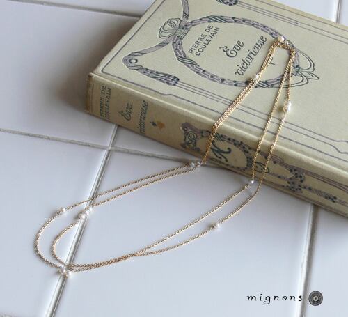 【14kgf】ベビーパールのロングネックレス＊6月誕生石　淡水真珠