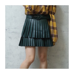 select 22017：double pleated skirt