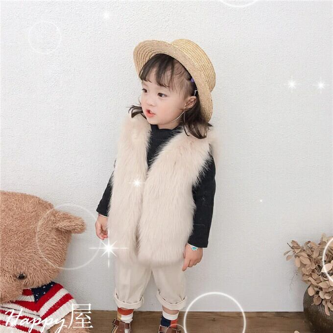 毛皮ベスト キッズ 子供服 ファーベスト チョッキ 子ども 袖なし 毛皮