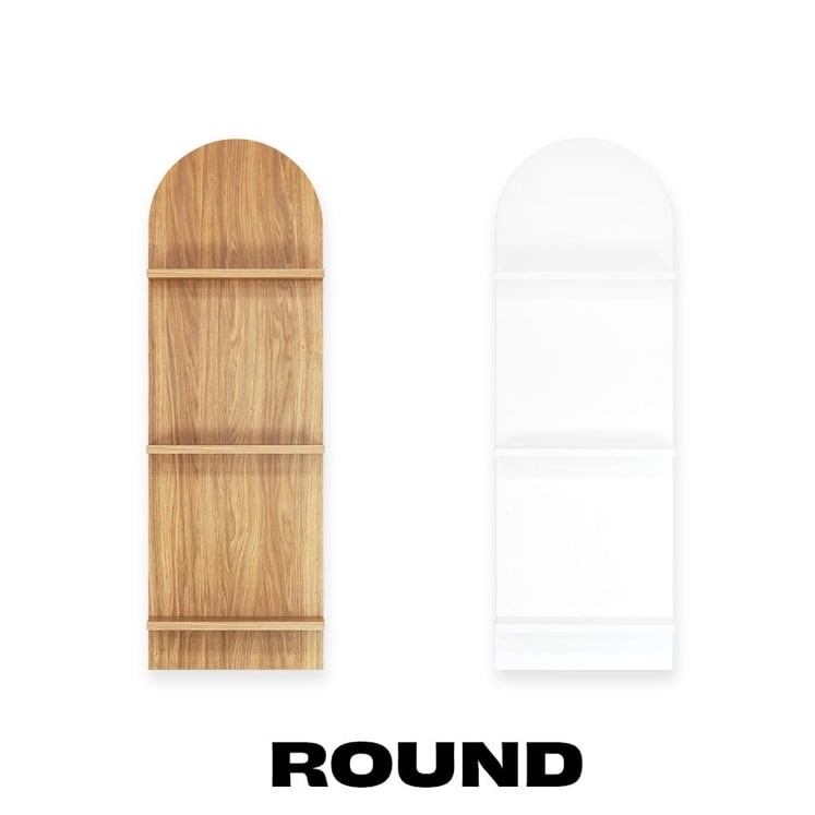 round wood rack 2colors / ラウンド ウッド ラック 3段 アーチ