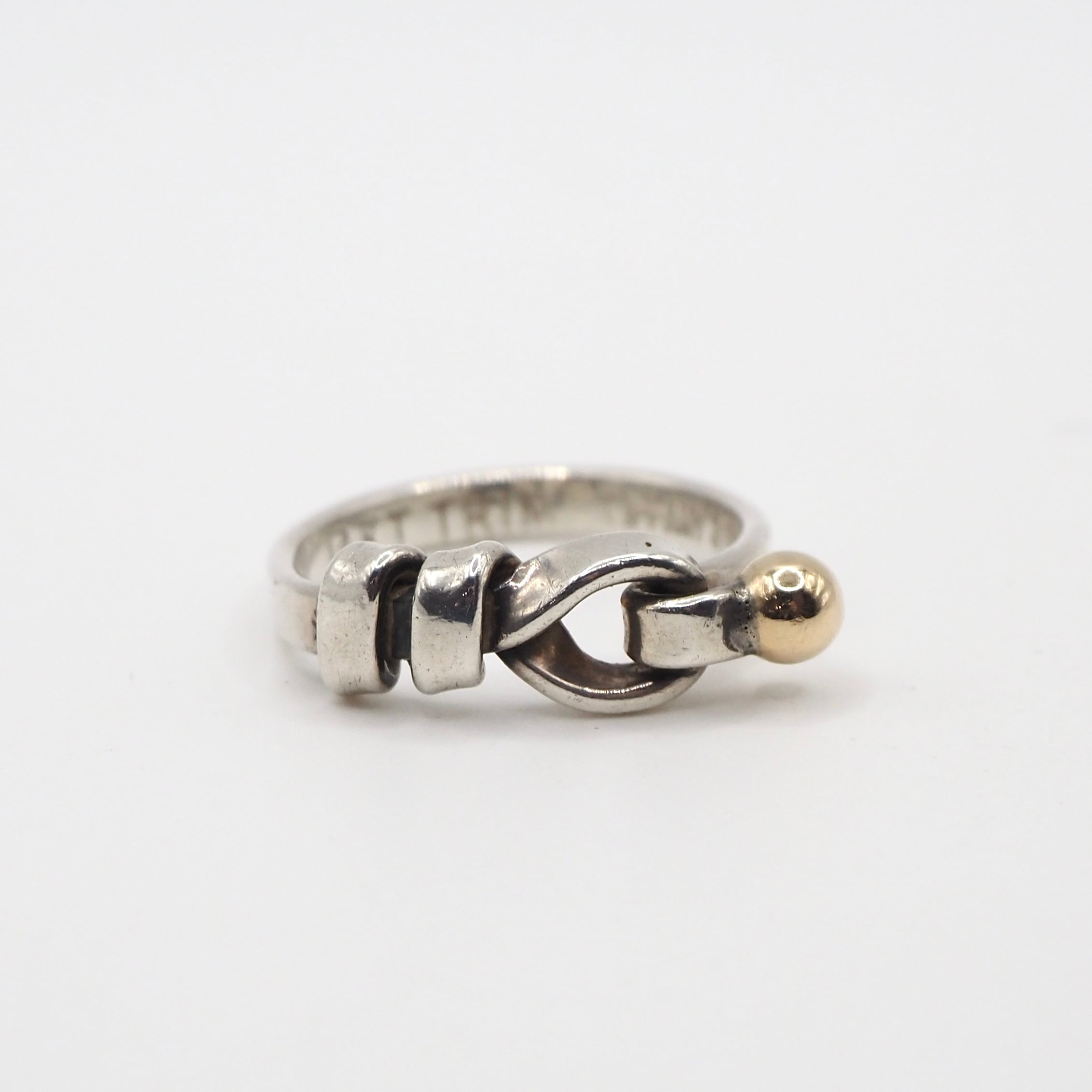 Tiffany&Co. 約9号 フック&アイ コンビ リング シルバー925 K14