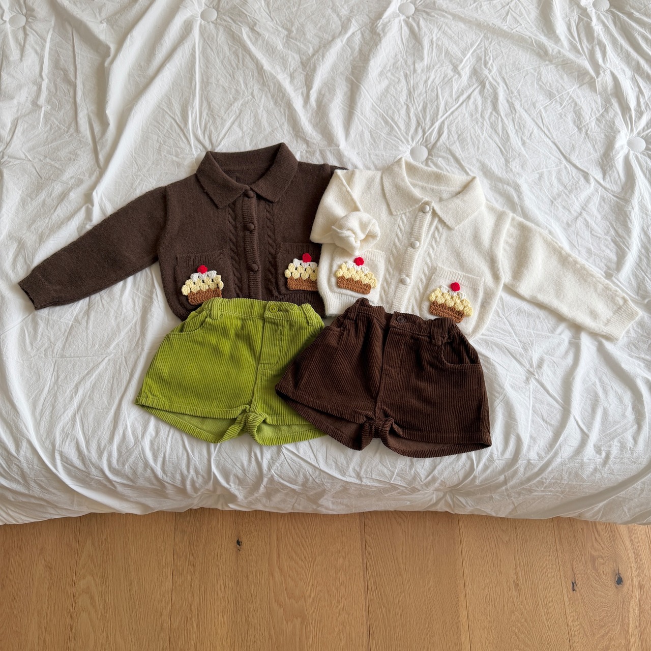 韓国子供服 / ninibello / Cupcake Knit Cardigan / カーディガン *S~L*