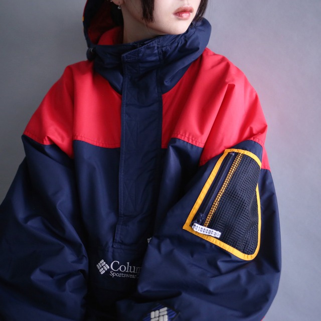 "Columbia" good coloring switch design loose anorak parka