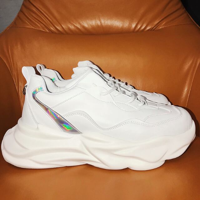 【予約販売】スニーカー 厚底 ダッド メンズ ビッグシルエット アグリースニーカー 靴 オーロラ ホワイト 白 スポーティー お洒落 カジュアル ストリート 24cm/24.5cm/25cm/25.5cm/26cm/26.5cm