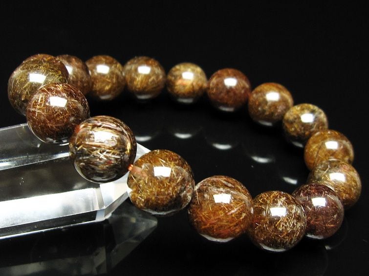 ルチルクォーツ ブレスレット 12mm ブロンズルチル ブレス 一点物 111