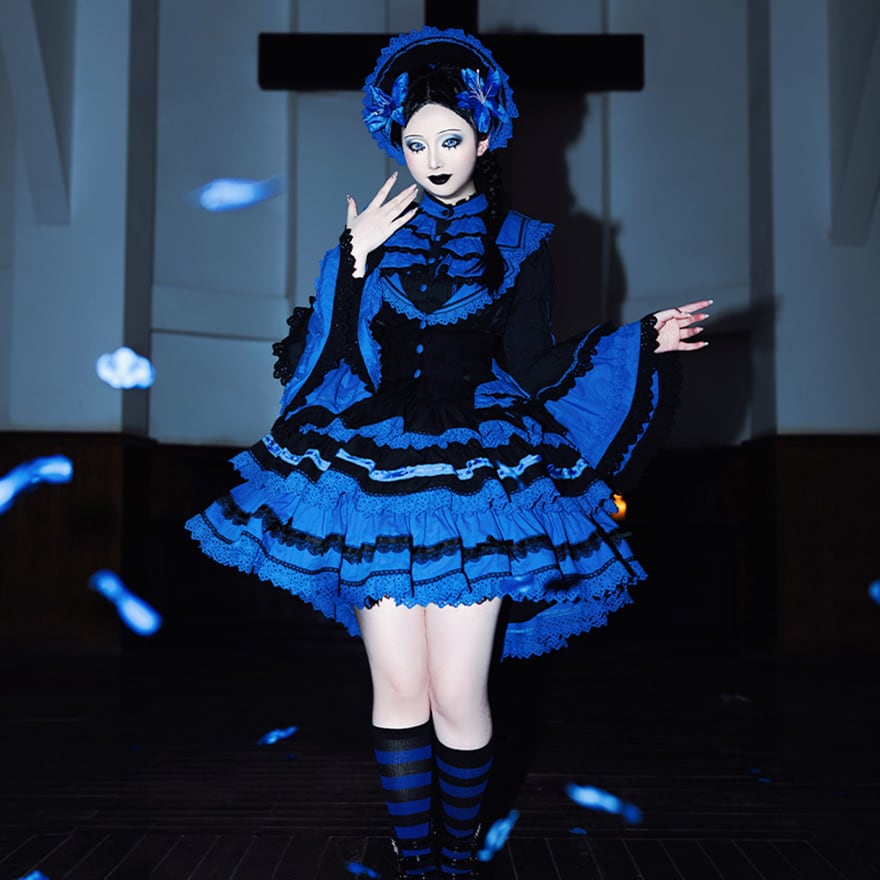 予約商品 ゴスロリ 3点 セットアップ 姫袖シャツ ベスト ケーキ