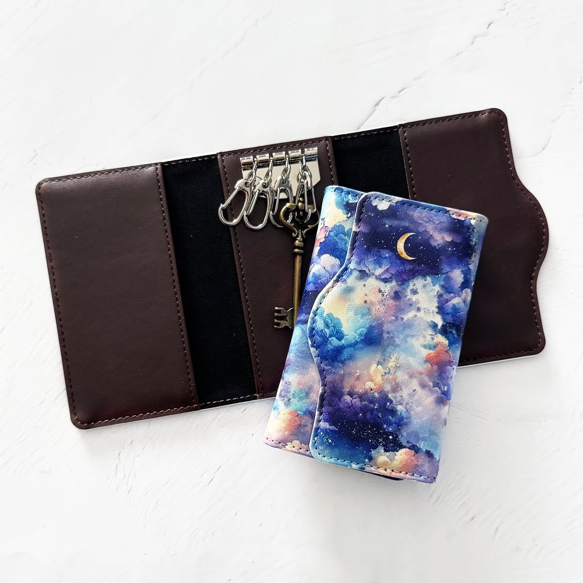 三日月と星空のしずく キーケース スマートキー