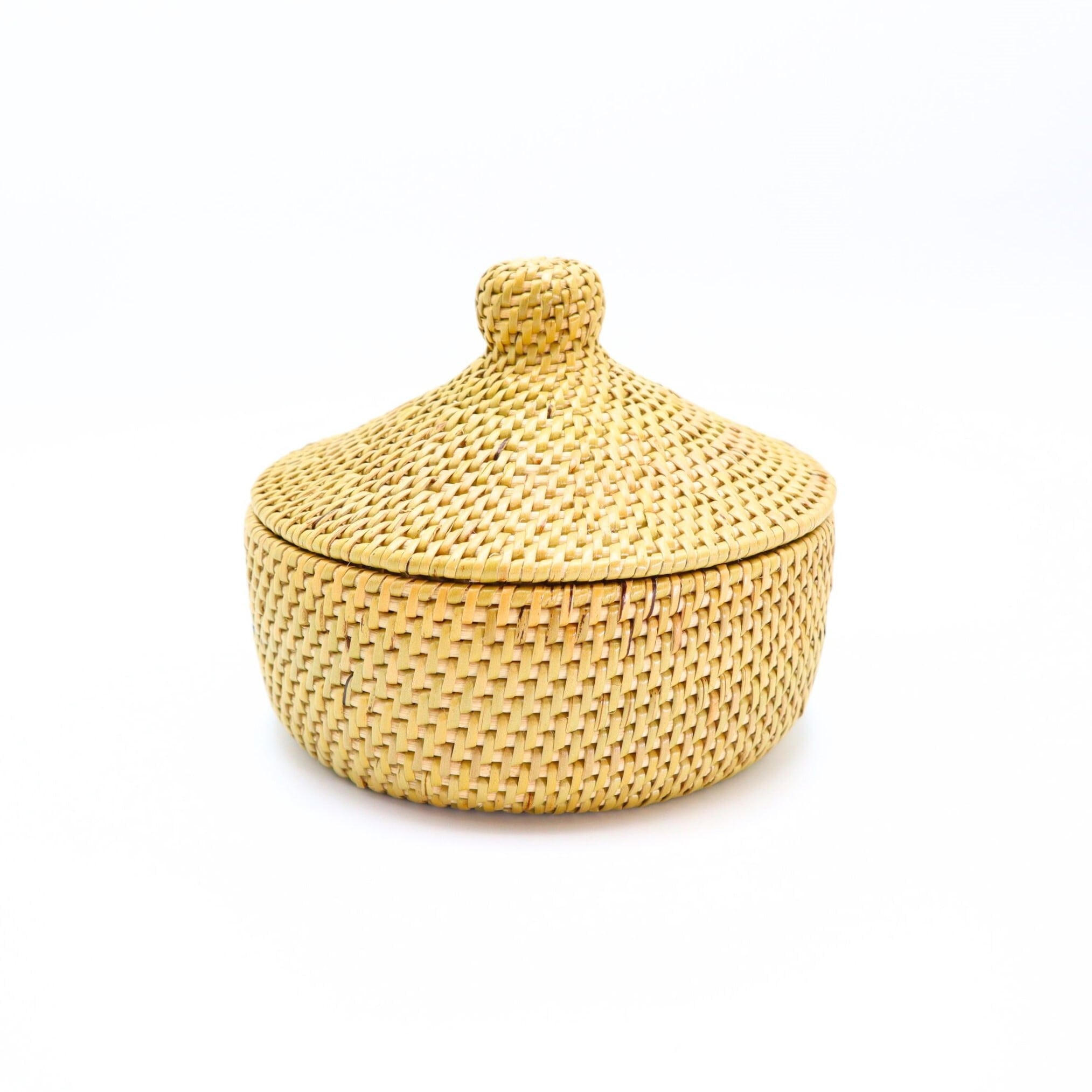 つぼ型】シダ編みのオブジェ／小物入れ 12.5*10cm | ボルネオ手工芸品