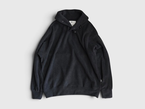 O-(オー/レイチョウルイラボ)” SHAWL COLLAR SWEATSHIRT BLACK”