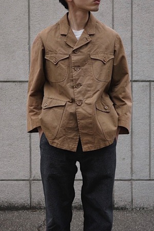 30's "FRENCH WORK" Cotton Linen Hunting Jacket (Brown Métis)