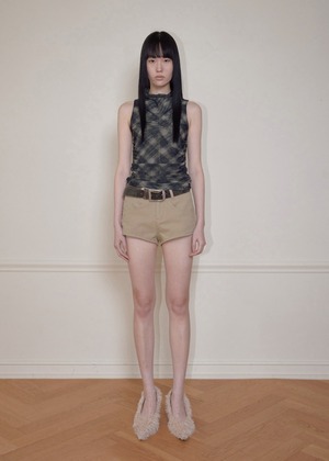 [BOHEMSEO] HALF NECK SHIRRING SLEEVELESS, CHECK 正規品 韓国ブランド 韓国通販 韓国代行 韓国ファッション BOHEMIAN SEOUL ボヘミアンソウル 日本 店舗