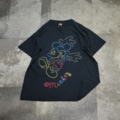 neon color mickey print tee