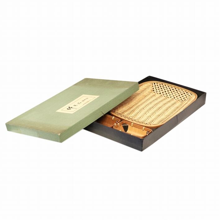 せきね趣味の会・竹工芸品セット・竹細工・盛皿・おしぼり入れ・No