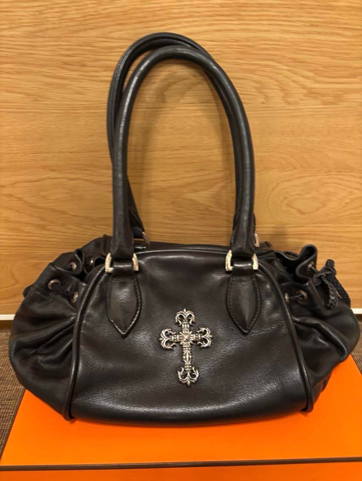 CHROME HEARTS クロムハーツ SQUIRRELY JO フィリグリークロス レザー