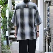 Ashworth ombre check open collar shirt