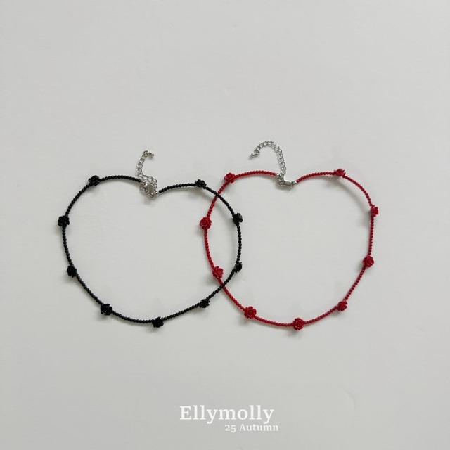 【取寄】elly molly｜rose necklace｜ローズネックレス｜FREE｜3-12y