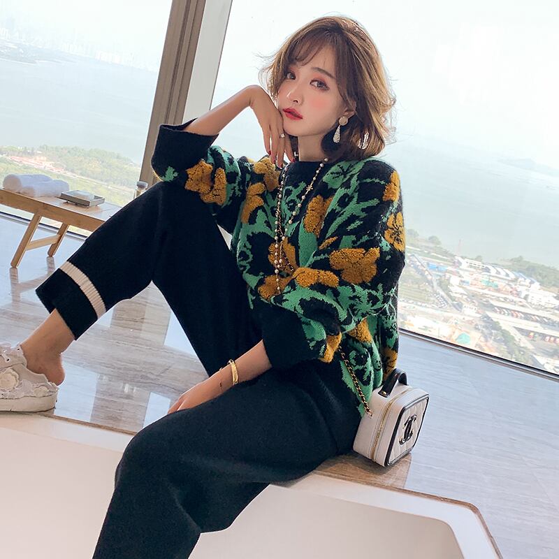 ルーズ薄手ラウンドネックプルオーバー ニットセーター スプリング 春物 Oネック MIUCO48315638314