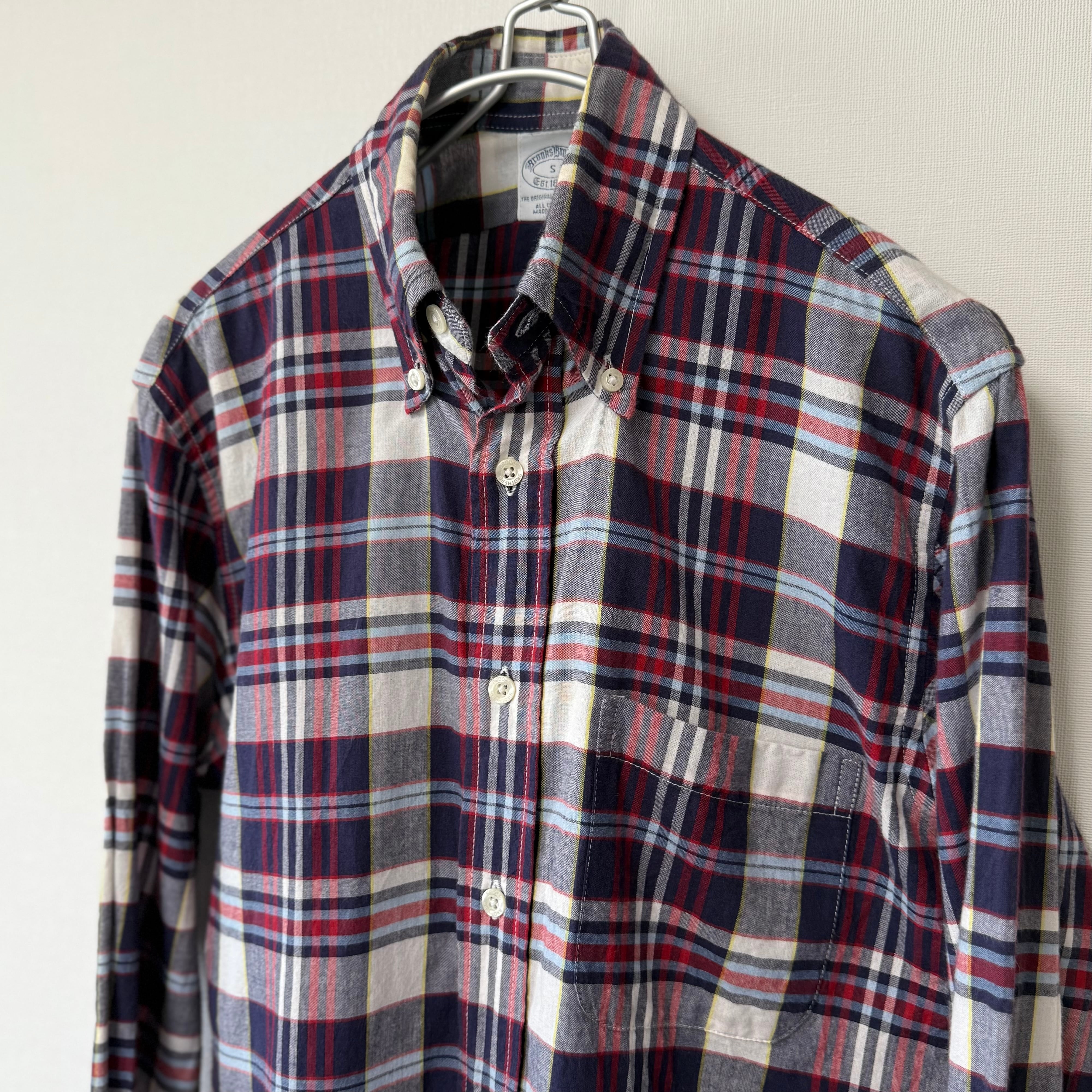 Brooks Brothers マドラスチェック ボタンダウンシャツ (レッド