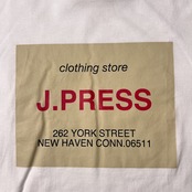J.PRESS ジェイプレス プリント 半袖Tシャツ M/ホワイト