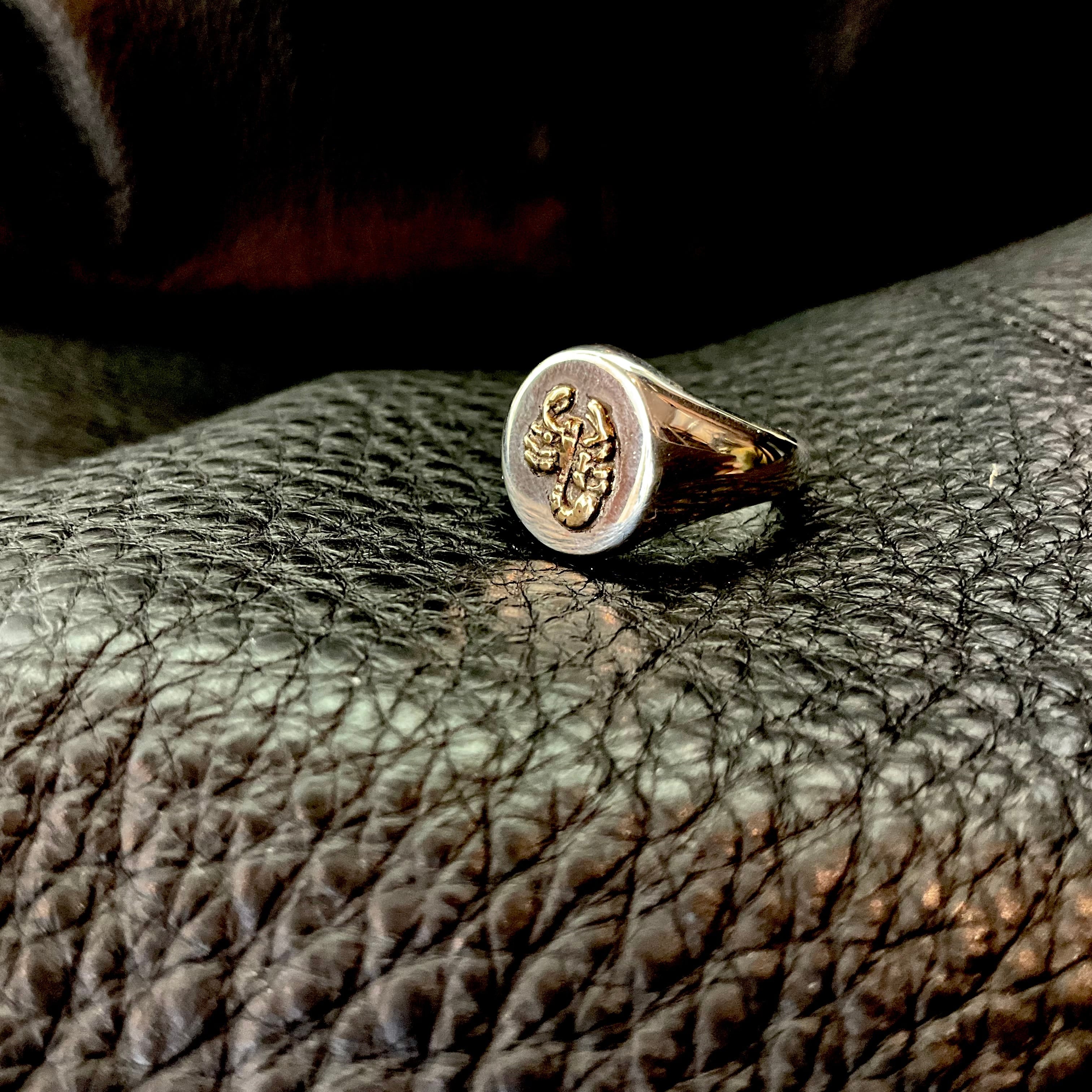StaceyHare Jewellery Silver and Gold Scorpion Signet Ring