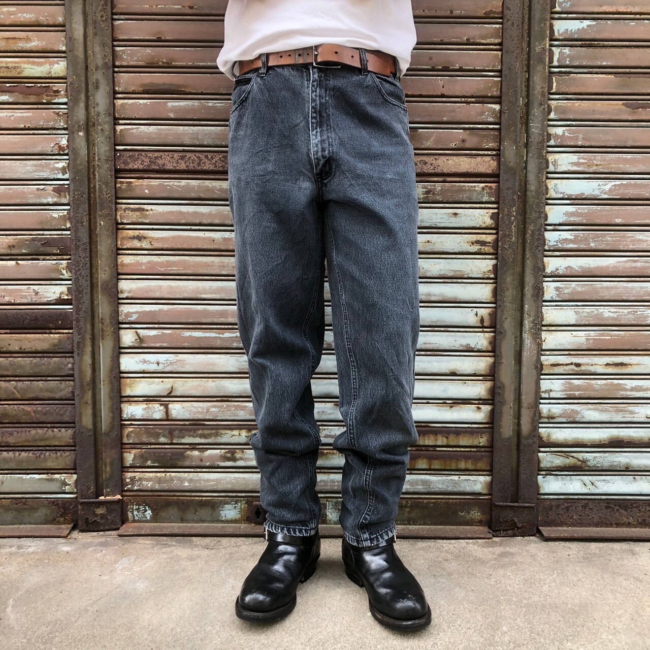 90s USA R&R ブラックデニムパンツ 00s 後染め ヴィンテージ ブラック 