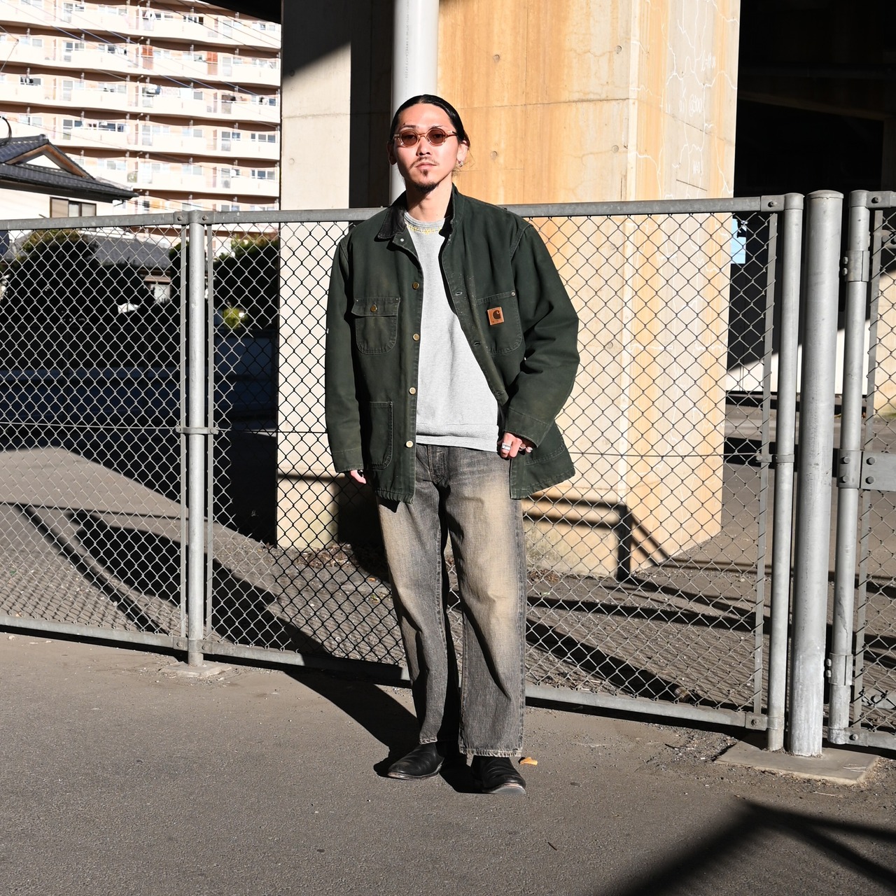 ヴィンテージCarhartt Coveralls 、KUON別注スウェットコーディネート