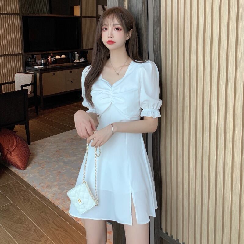 ドレス サマー薄手スリーブホワイトスカート 夏物 1号婦人55401916570