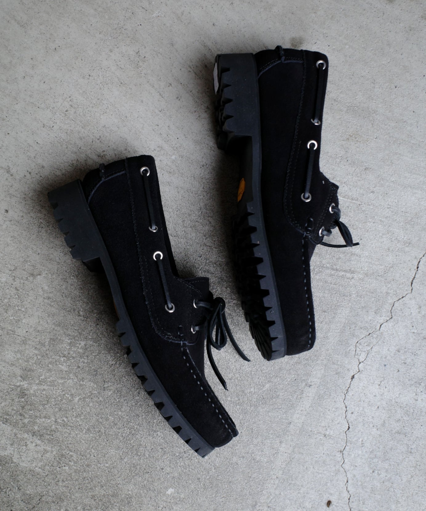 UNUSED / UH0633 SUICOKE DECK SHOES VIBRAMSOLE(BLACK) | AfterSchool