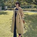 トレンチコート レディース ロング丈 おしゃれ トレンチコート レディース ウエストベルト ハイウエスト かわいい トレンチコート レディース ゆったり 体型カバー トレンチコート ロング丈