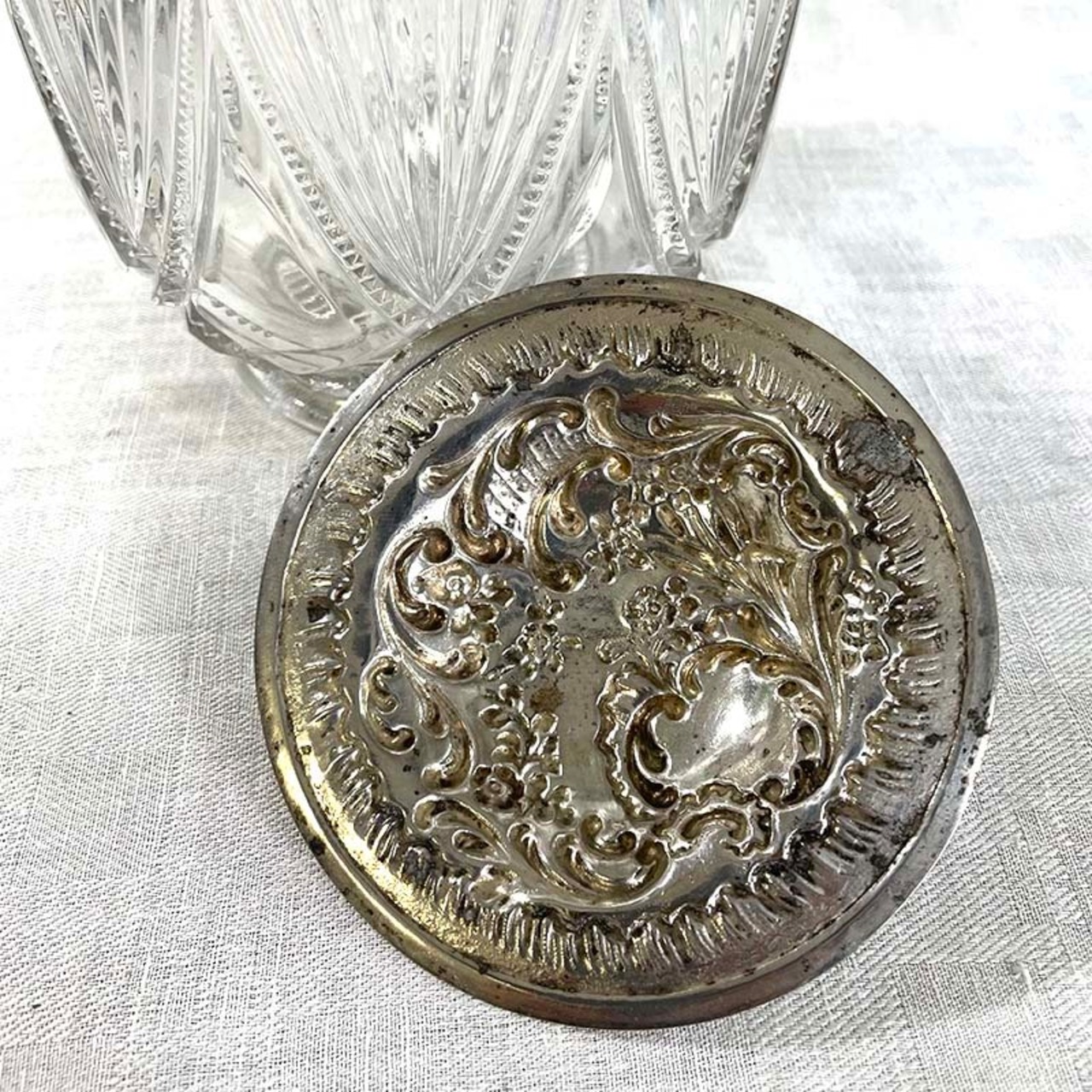 ビスケットジャー　クッキージャー　ロカイユ　ガラスポット 12OTdg12