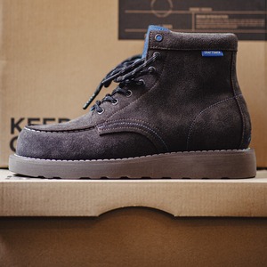 Bicolor Cow Suede Lace-Up Boots / バイカラー カウ スエード レースアップ シューズ