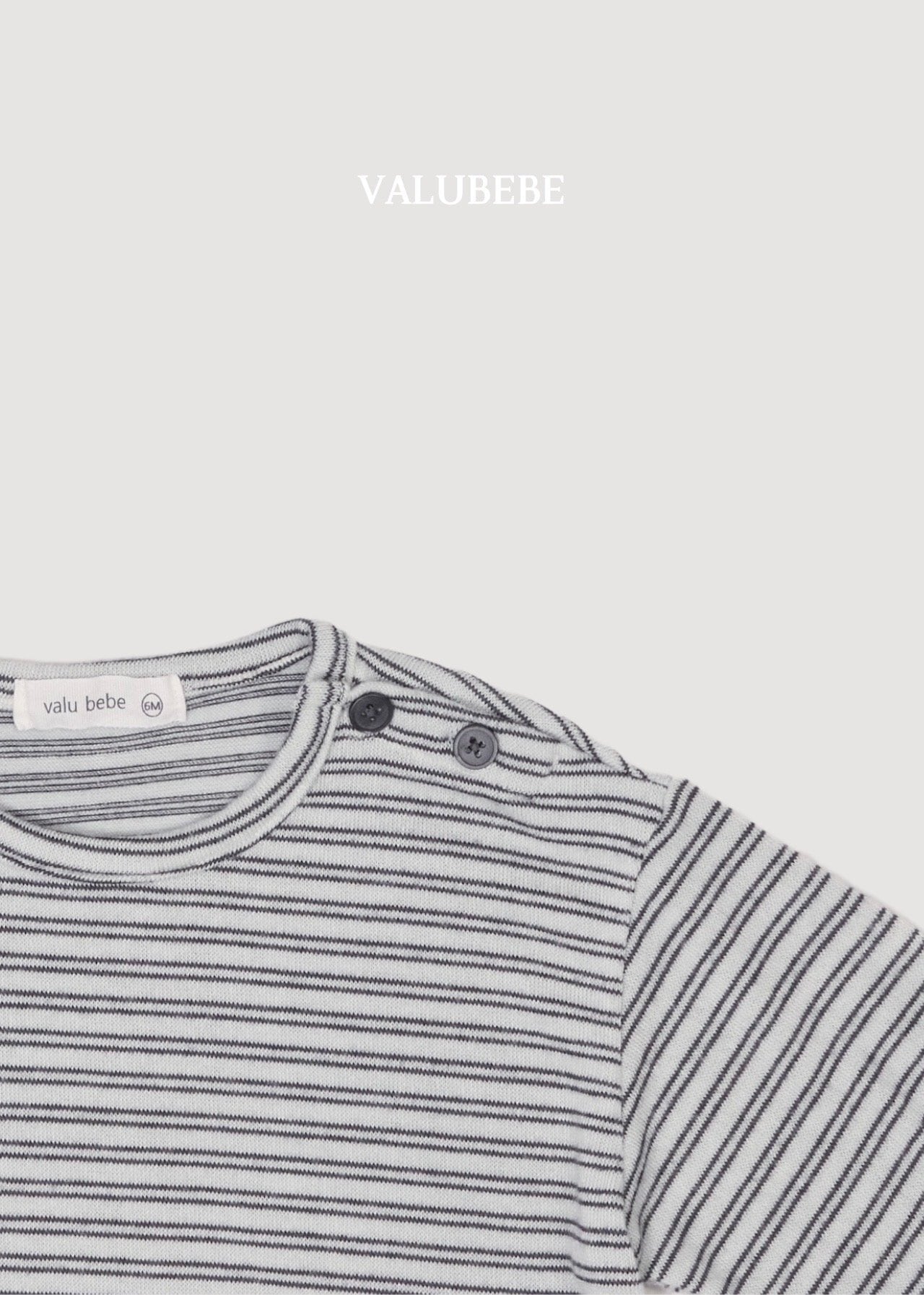 送料無料【予約】/ ストライプボタンTシャツ / valubebe