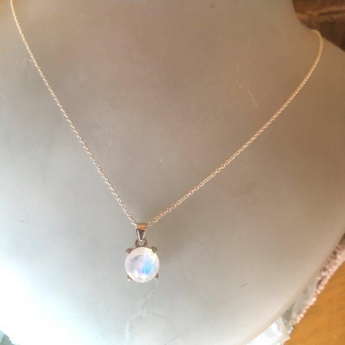 【一点物】✦6月の誕生石✦⋆.·SV925⋆.満月レインボームーンストーンPetitネックレス⋆.·Moonlit Dream.·✦no99