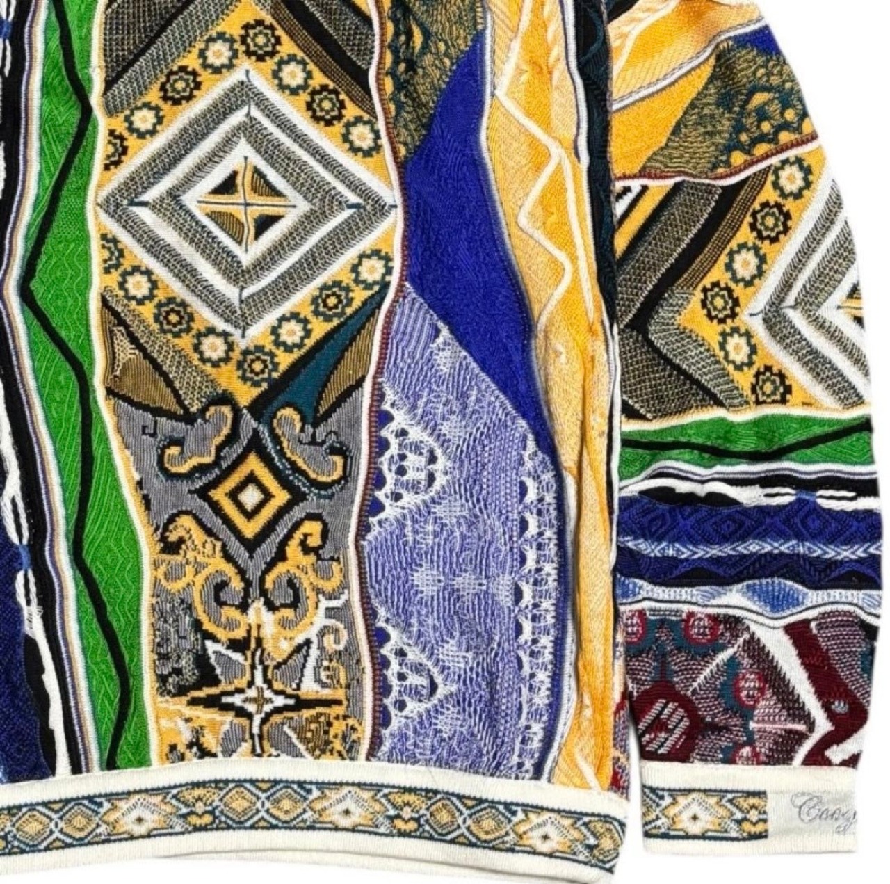 稀少サイズXL ビギー着用 COOGI 3Dニット 幾何学 コットン BIGGIE 