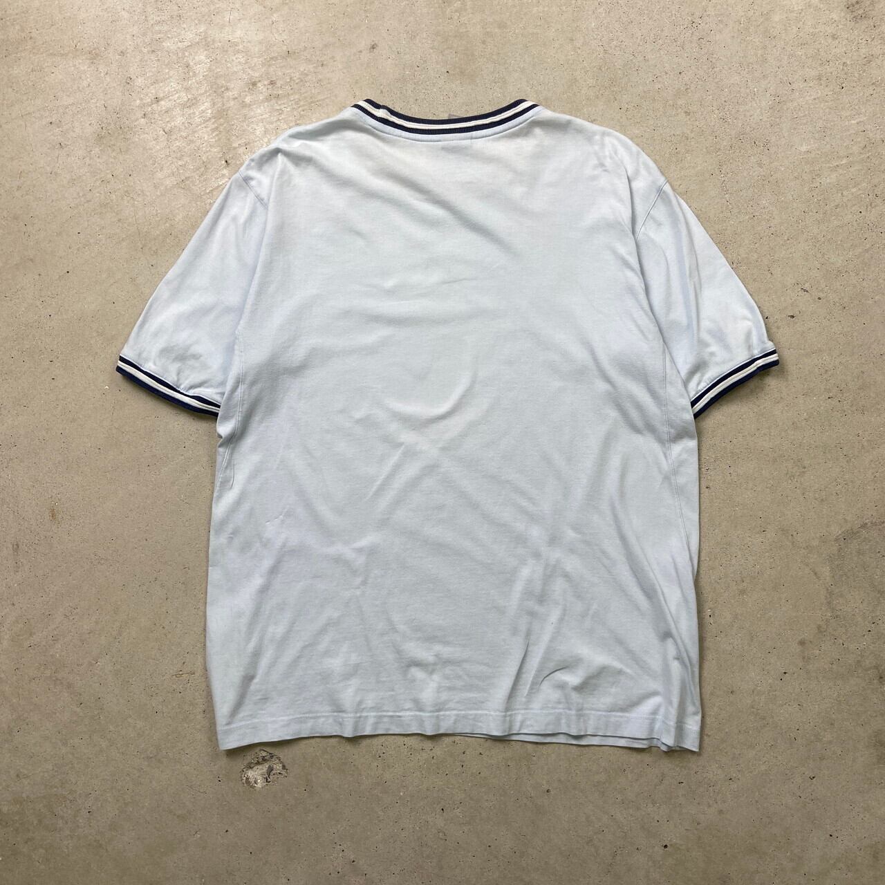 00年代 NIKE ナイキ スウォッシュロゴ 刺繍 リンガーTシャツ メンズL 