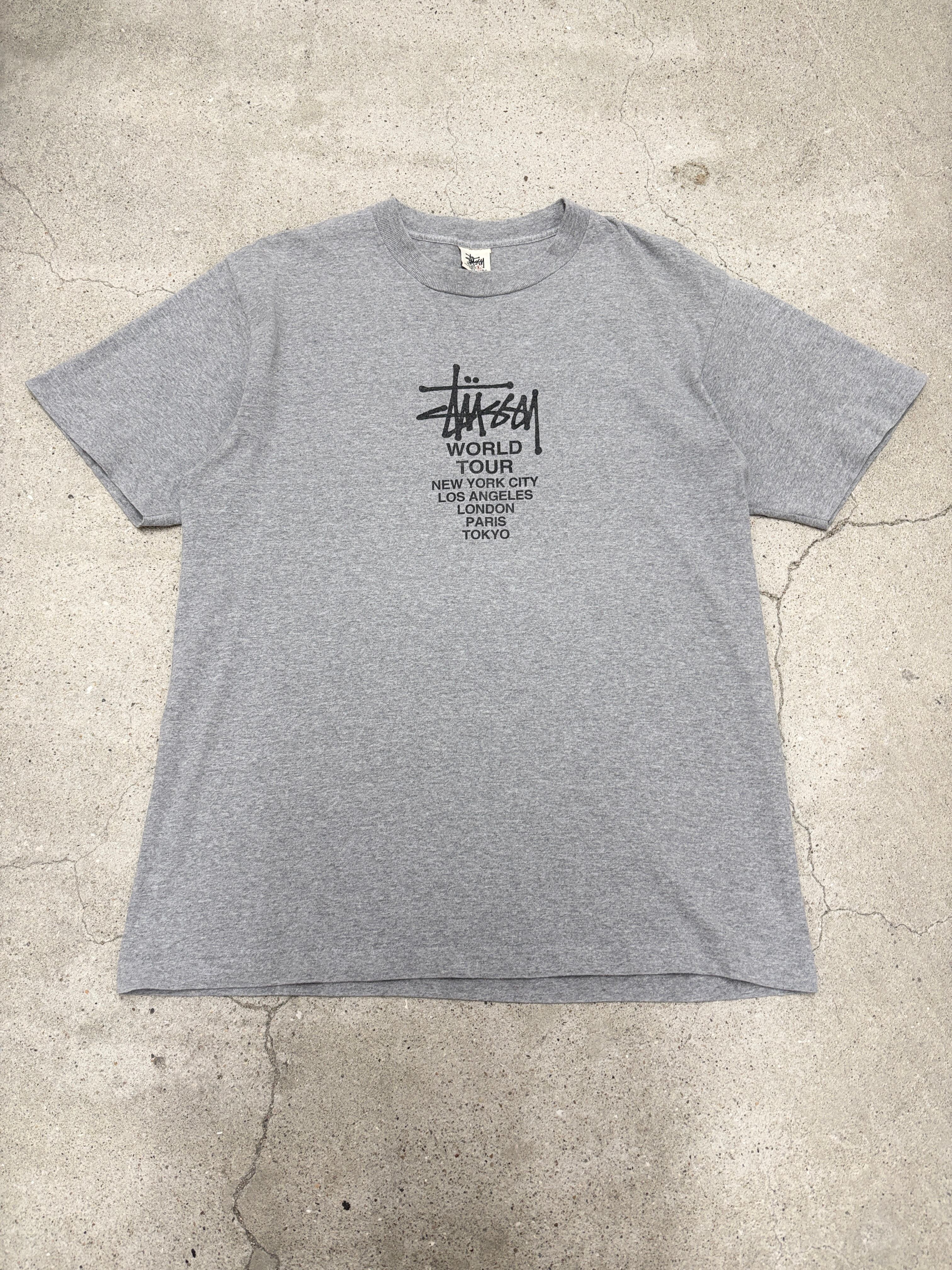最終値下げ 90s 白タグ STUSSY WORLD TOUR Tシャツ 90s OLD STUSSY/World Tour Tee/USA製/白タグ/L/ワールドツアー