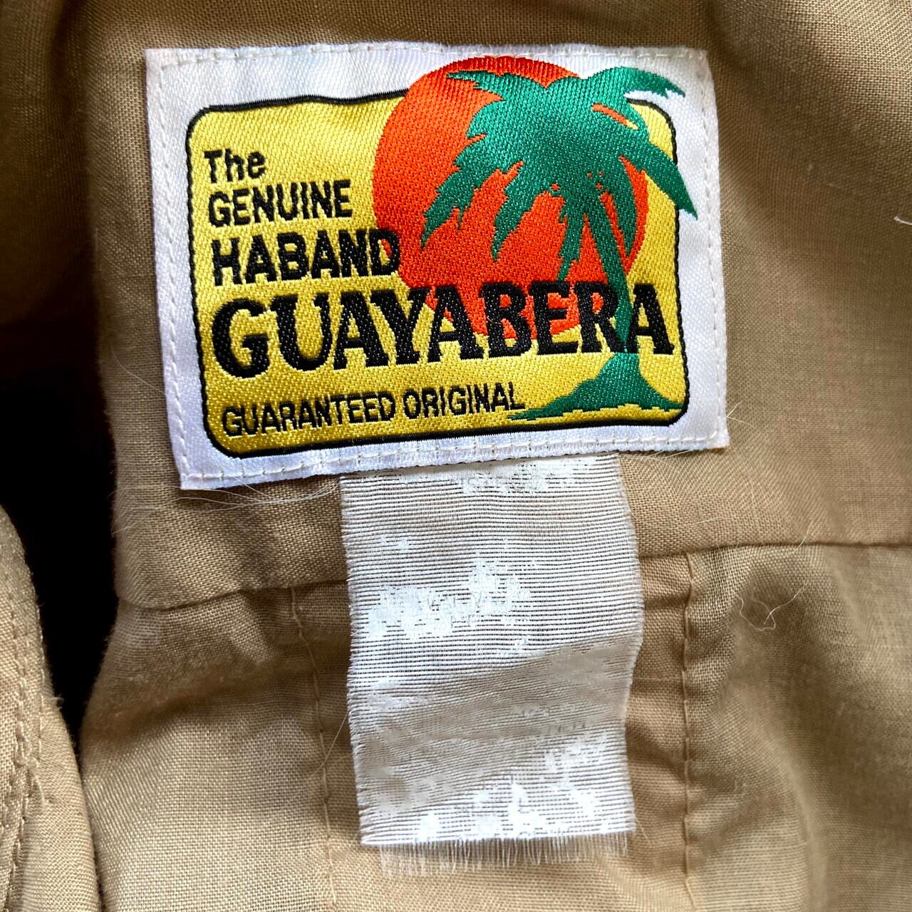HABAND GUAYABERA 開襟 半袖キューバシャツ HABAND GUAYABERA フルジップ 半袖 キューバシャツ メンズL相当 古着