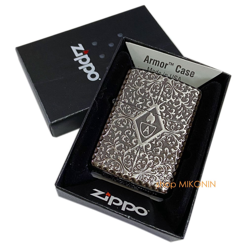 タイム ZIPPO ブラックリリー 両面 アラベスク シルバー ジッポー