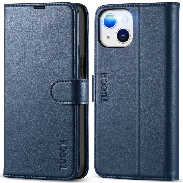 TUCCH iphone 13 mini 対応 ケース 手帳型 2021年発売 5.4インチ ダークブルー