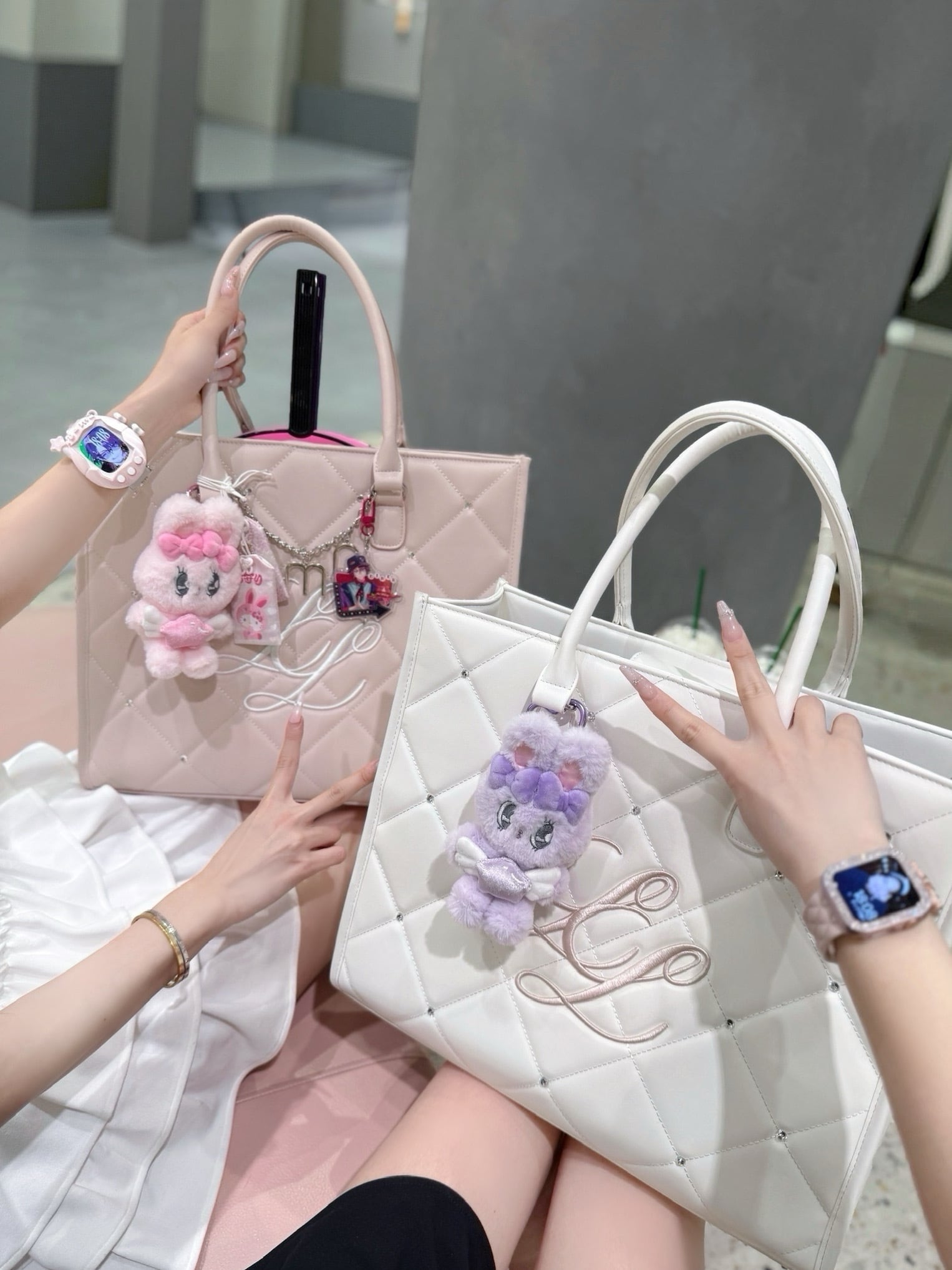 R*様 Lumignon Heart Quilting Bijou 2wayバッ ♥4日間限定受注♥Lumignon quilting tote bag【ホワイト/ピンク】※10
