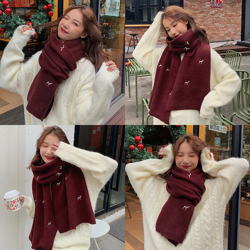 スカーフ ウィンターレッド 大人ガーリー スウィート キュート カジュアル 冬物 ブラック・アイド・ピーズ42237100995