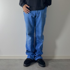 80s Dickies FLARE WORK PANTS "made in USA" blue [W33L31.5相当] 古着
