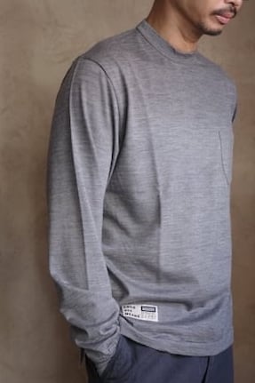 ENDS and MEANS / Merino Wool Pocket L/S Tee | iremono