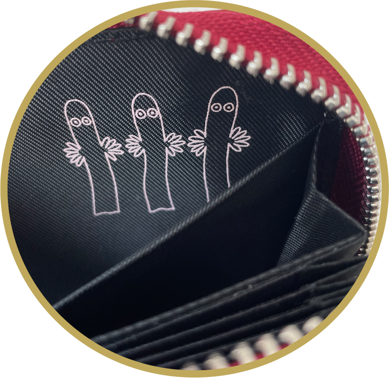 ムーミン 本革カードポーチ 小銭入れ＆カード入れ ニョロニョロ 北欧