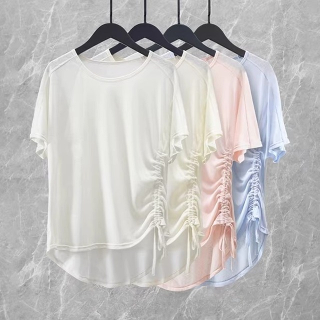 Airy Side-Ruche Tee【4colors】2734