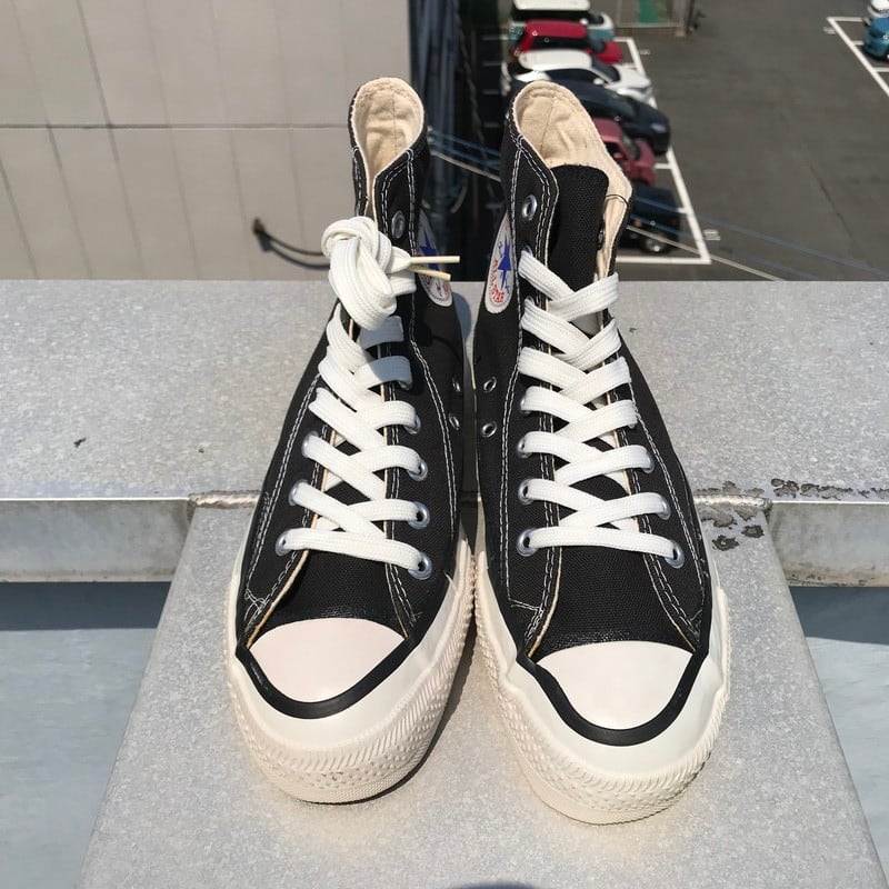 80's CONVERSE コンバース ALL STAR HI オールスターハイ NOS デッドストック ブラック 青枠 USA製 US6.5  サイドステッチ 希少 ヴィンテージ | agito vintage powered by BASE