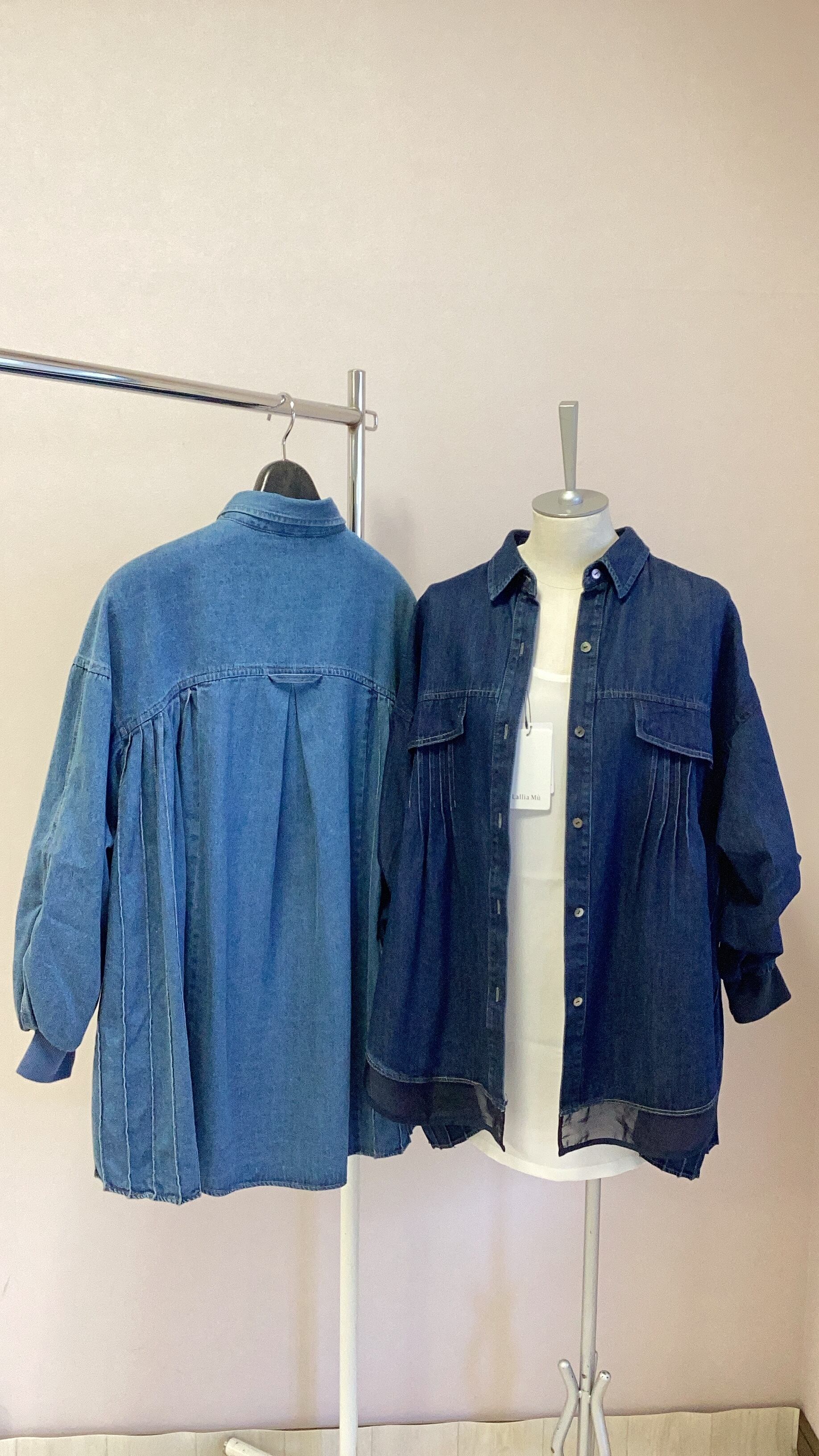 新品タグ付 2025新作 パシオーネ カフネ デニム ジャケット ライトブルー 新品タグ付 カフネ パシオーネ デニム ジャケット フリーサイズ