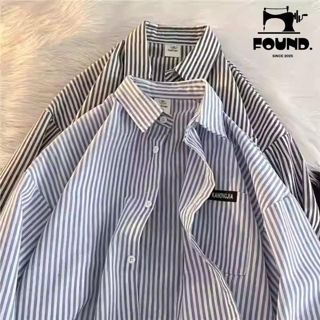 Urban Striped Long-Sleeve Shirt(FD205)
