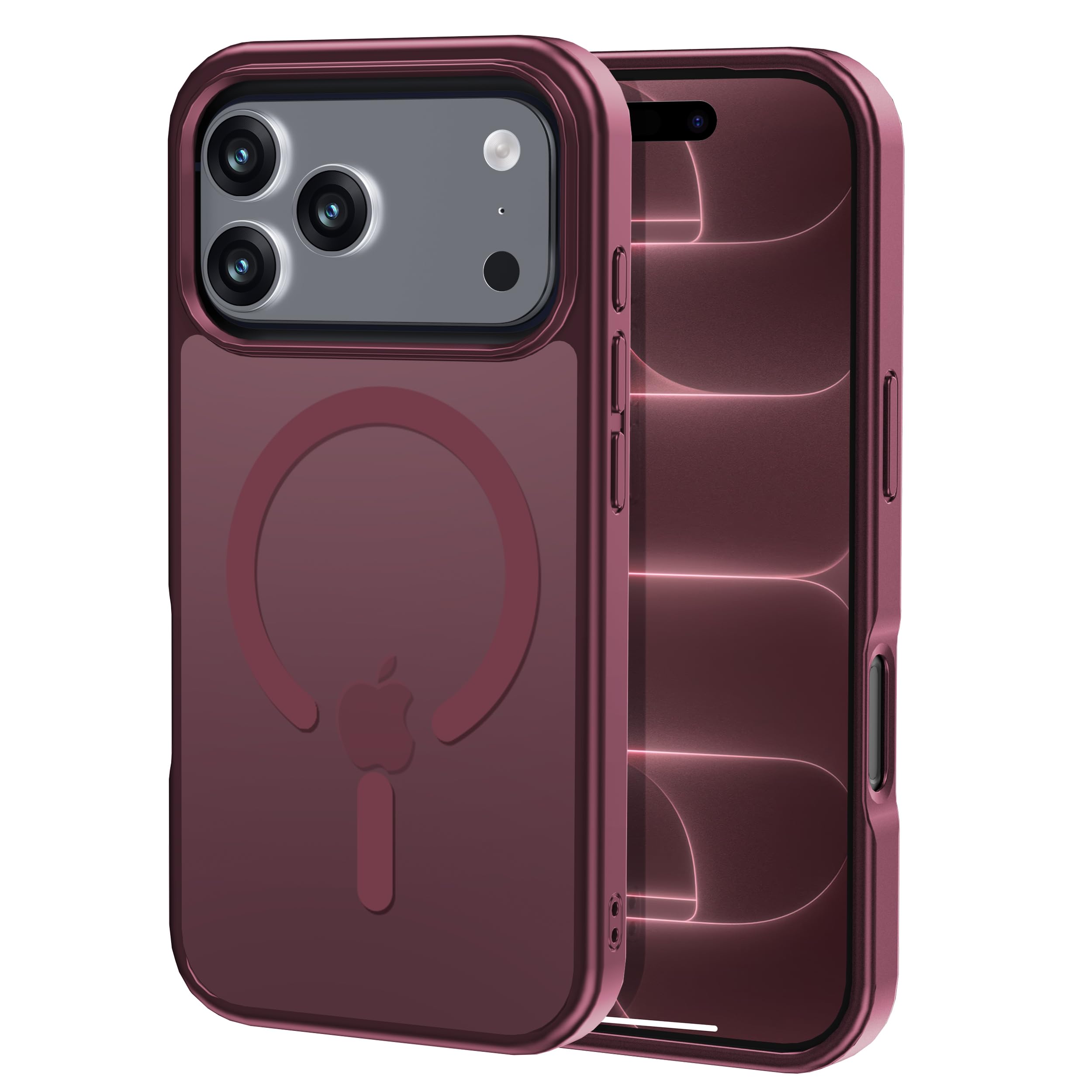 Benoya for iPhone 18 Pro ケース 【Magsafe対応・米軍規格】半透明、薄くて肌に優しいデザイン、傷防止、落下耐性、指紋防止、黄ばみ防止、放熱、ワイヤレス充電、耐久性、黄ば、全面保護 あいふおん 18 Proケース 6.3インチ用,ブラック
